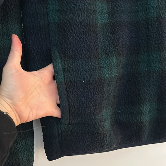 Plaid J. Crew Quarter Zip Pullover Sweatshirt Fleece M - Picture 5 of 6